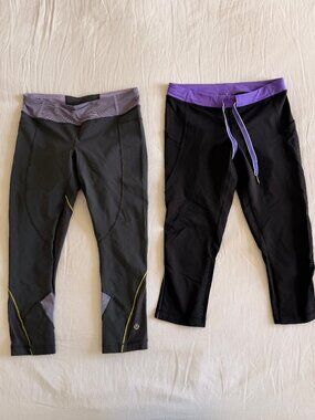 Lulu black crop legging bundle (sz 6)